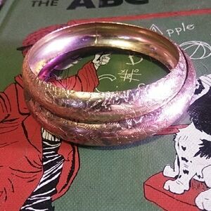 Two Gold Textured Bangles